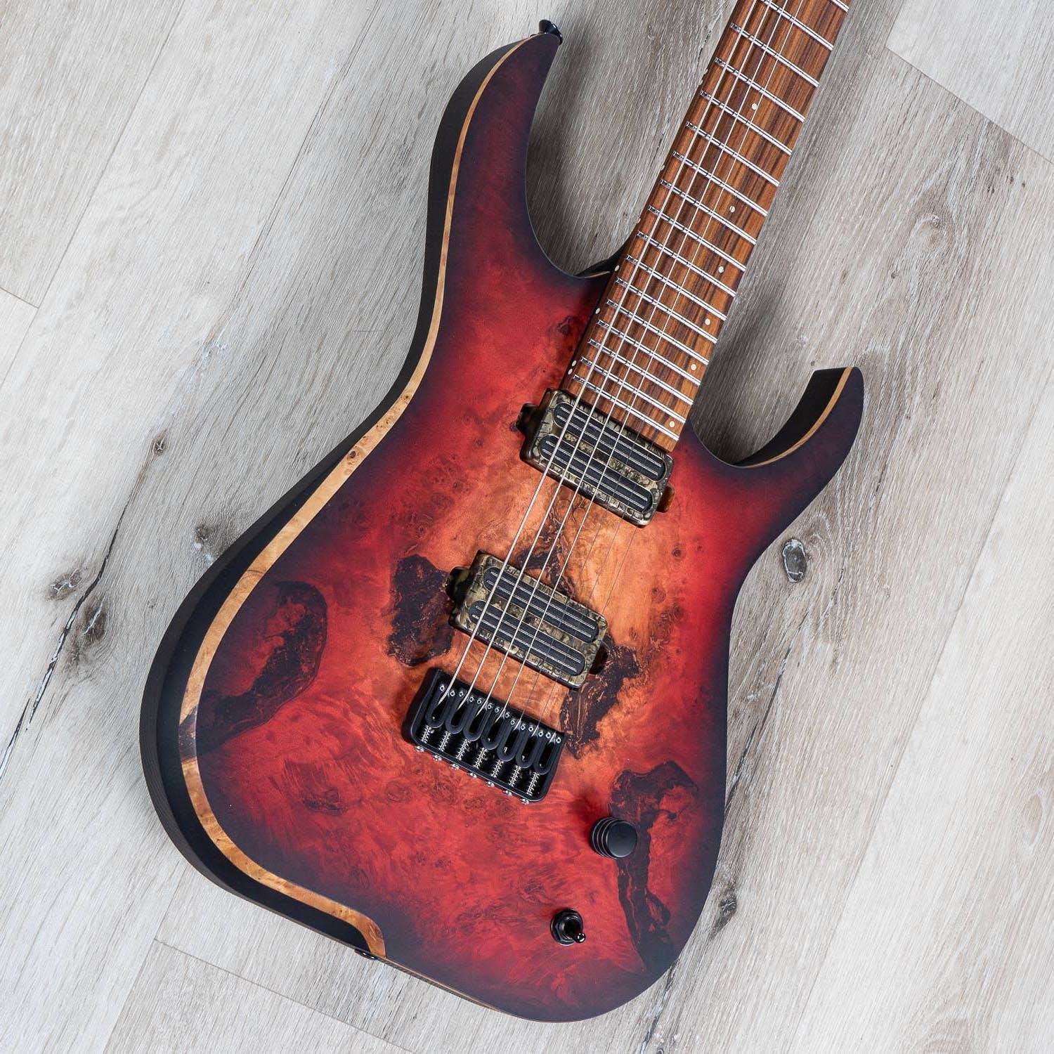Skervesen Raptor 7 Guitar, Red Burst