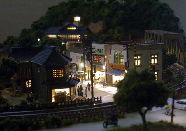 鉄道模型NゲージジオラマLED夜景製作例
