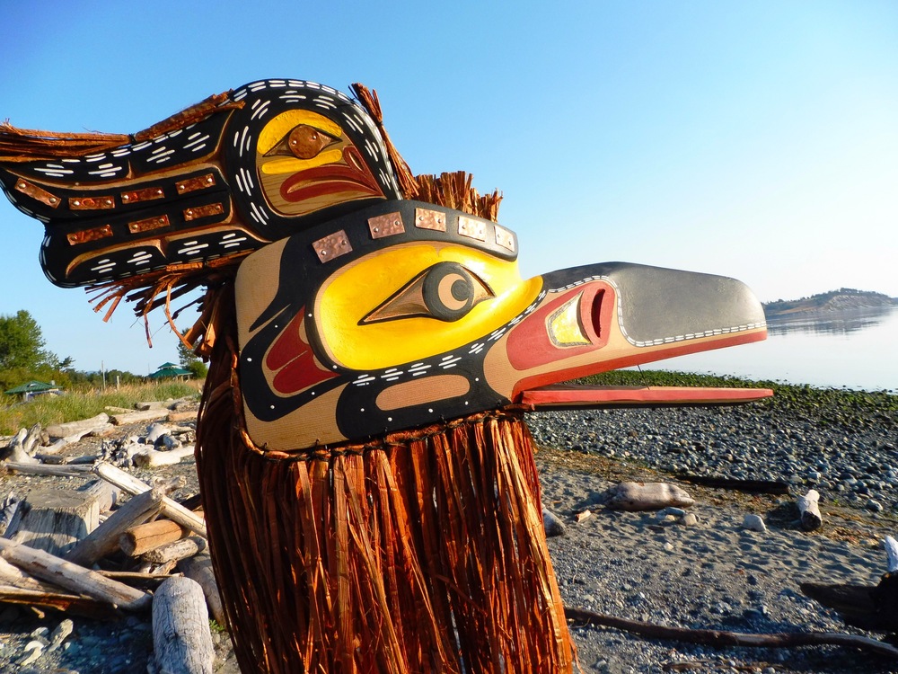 Large Raven Mask by the Kwakiutl Master carver David Mungo Knox