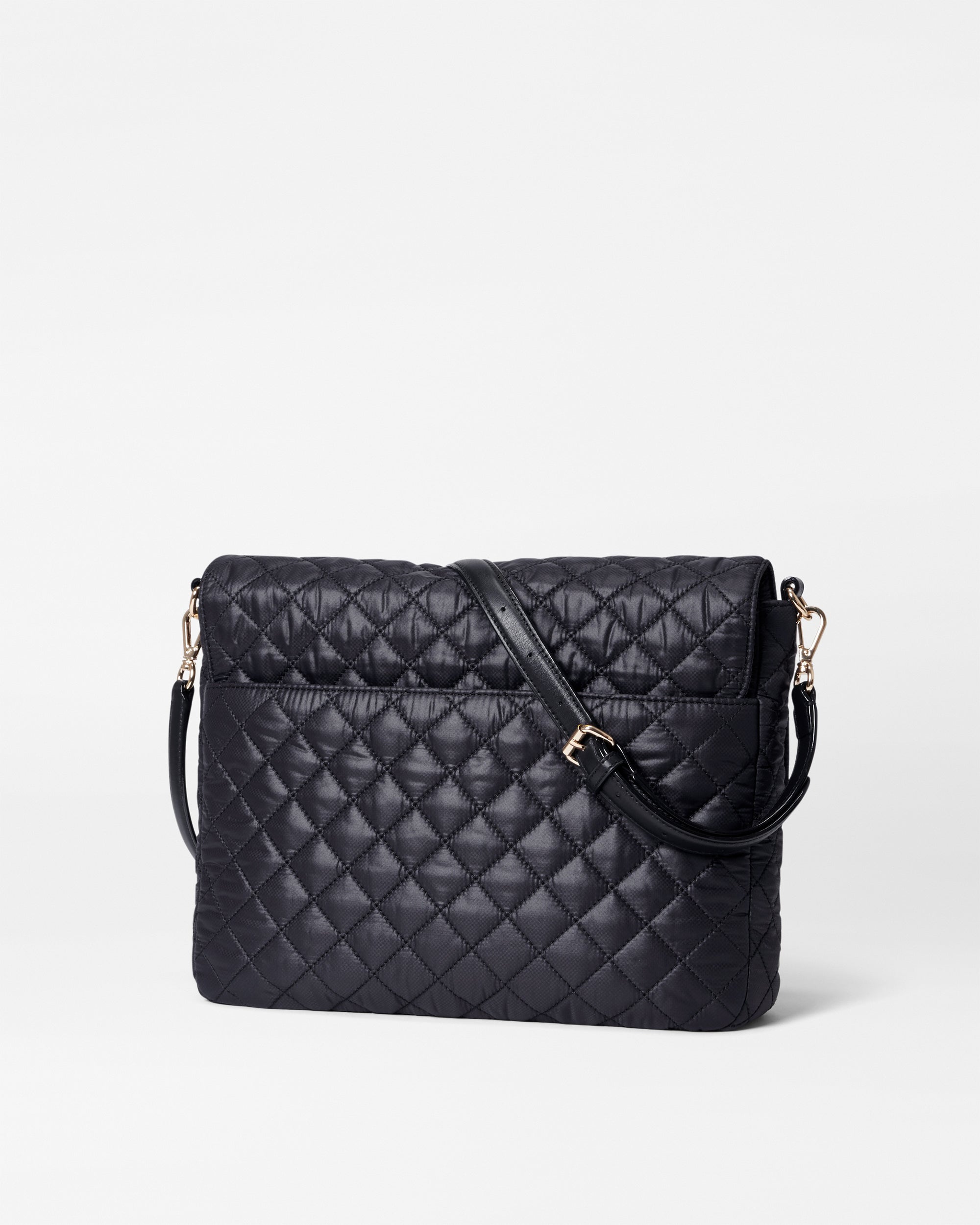 Large Crosby Lock Quilted Crossbody Bag in Black | MZ Wallace