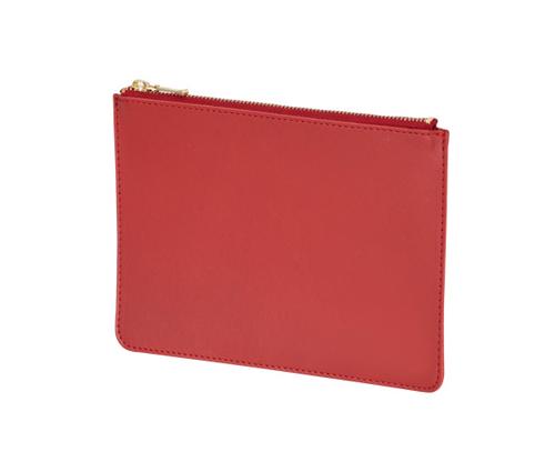 本革ファスナーポーチ 赤｜ノベルティストア