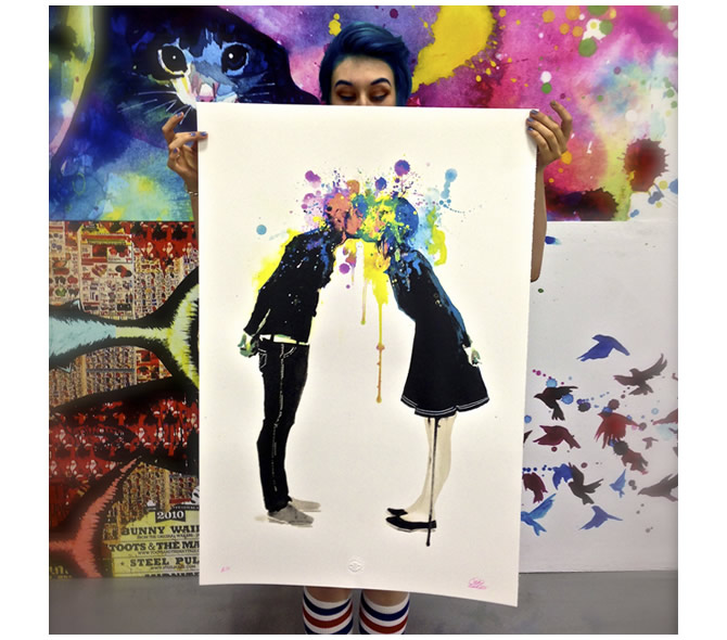 Lora Zombie/ロラ・ゾンビ「Big Bang Kiss」シルクスクリーン作品が