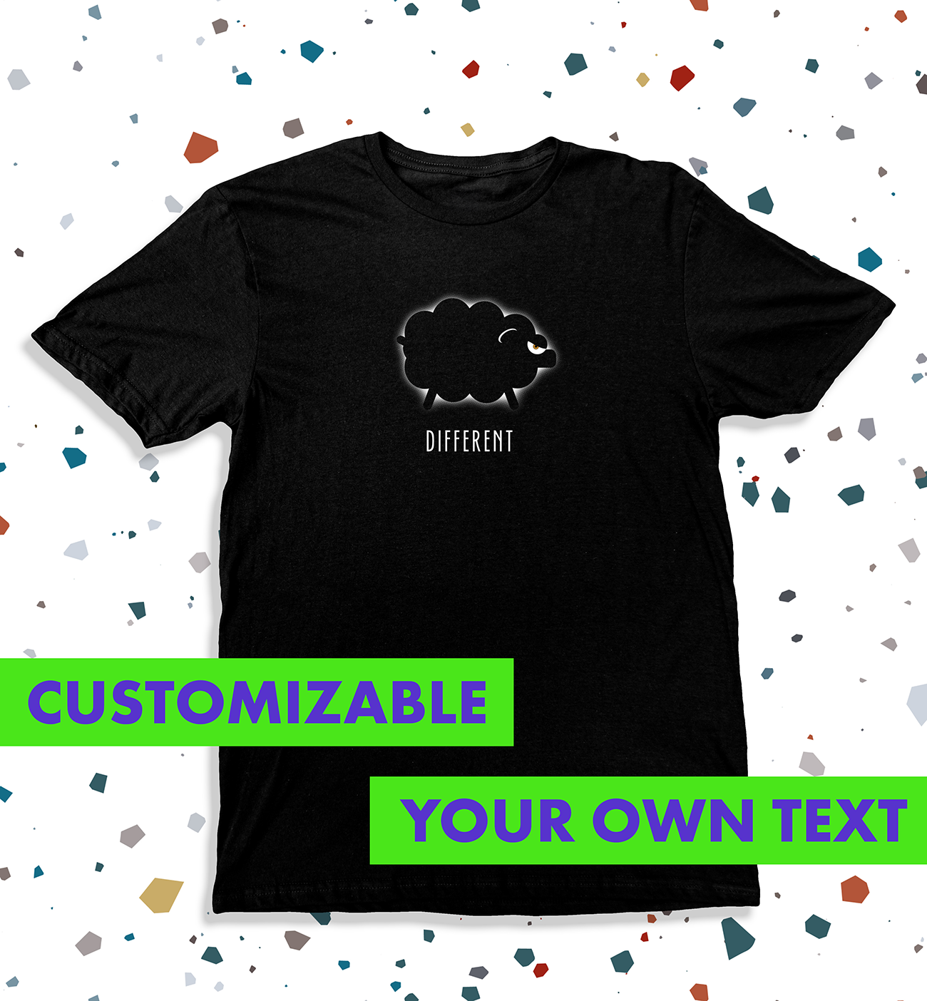 Shiny Black Sheep T-Shirt, dare to stand out! – Noir et Noir