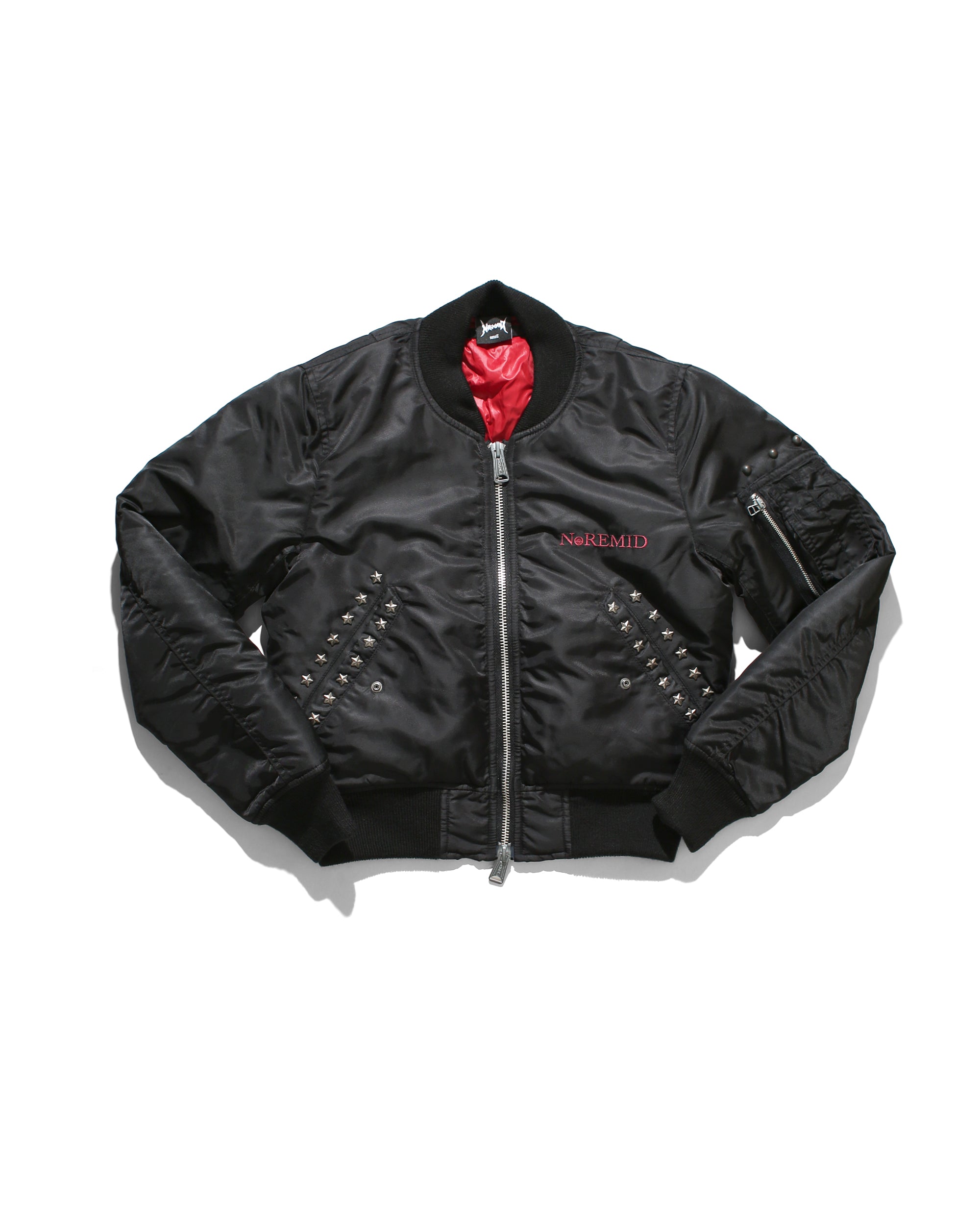 RHINESTONE MA-1 JACKET- BLACK – NOREMID