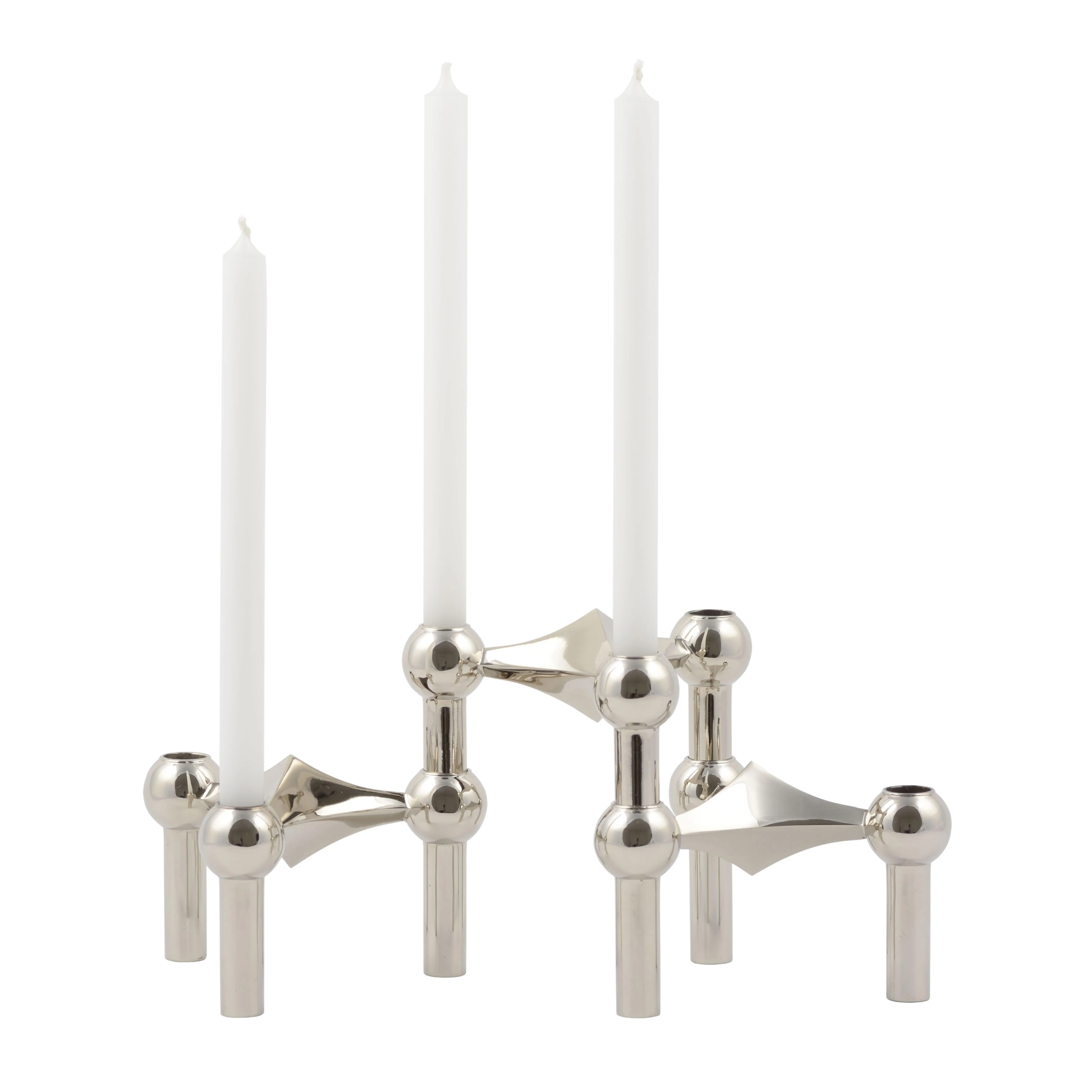 STOFF NAGEL クローム3点 STOFF Nagel Candle Holder, Chrome, Set of