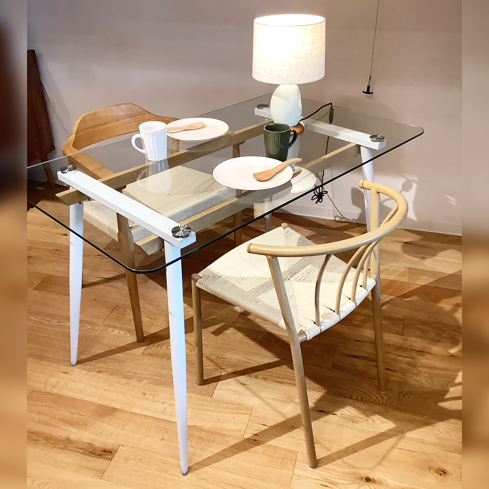 グラストップテーブル SDT2051【送料無料】ホワイト | NOCEノーチェ