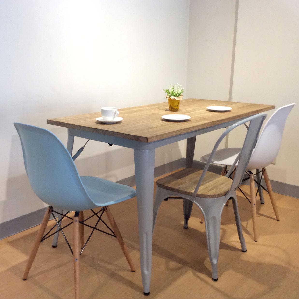 テーブルTC140-70M【送料無料】 グレー/ナチュラル | NOCEノーチェ