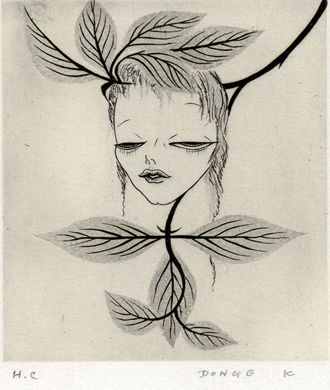 Donge Kobayashi / 小林ドンゲ版画「夕の虹 花」 | Natsume Books