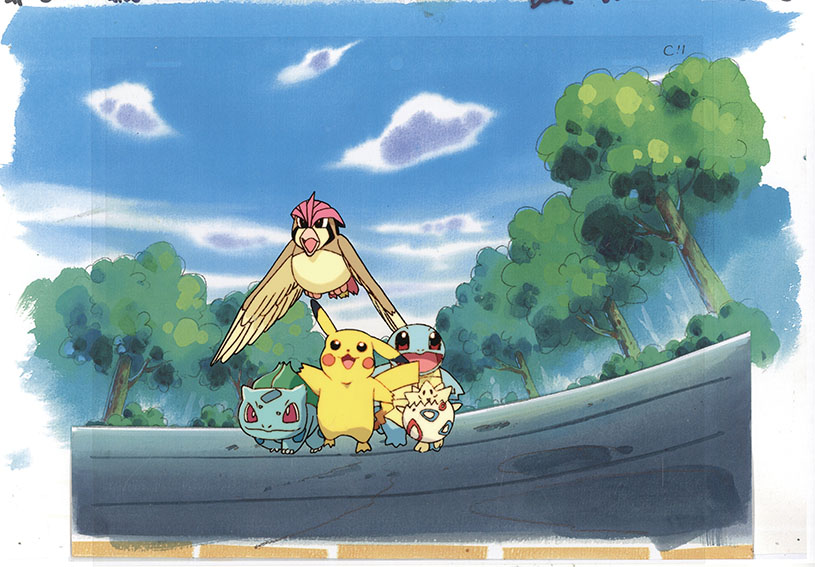 ポケットモンスターセル画「ピカチュウ、トゲピー、ゼニガメ他