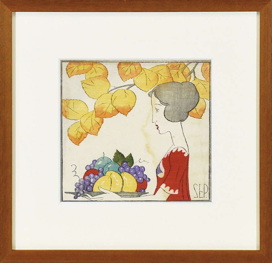 竹久夢二版画額「秋」 | Natsume Books