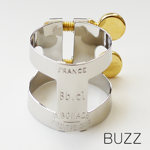 BUZZ B♭クラリネットリガチャー プラチナ PTP｜ 管楽器専門店 永江楽器