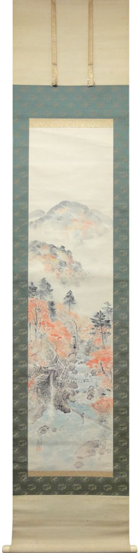 中村左洲 春の渡月橋 秋の塩原 (春秋双幅)/掛け軸 絵画の買取.販売