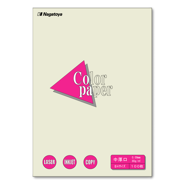 ナ-2213 カラーペーパー B4 中厚口 うす水 100枚パック - 【Nagatoya
