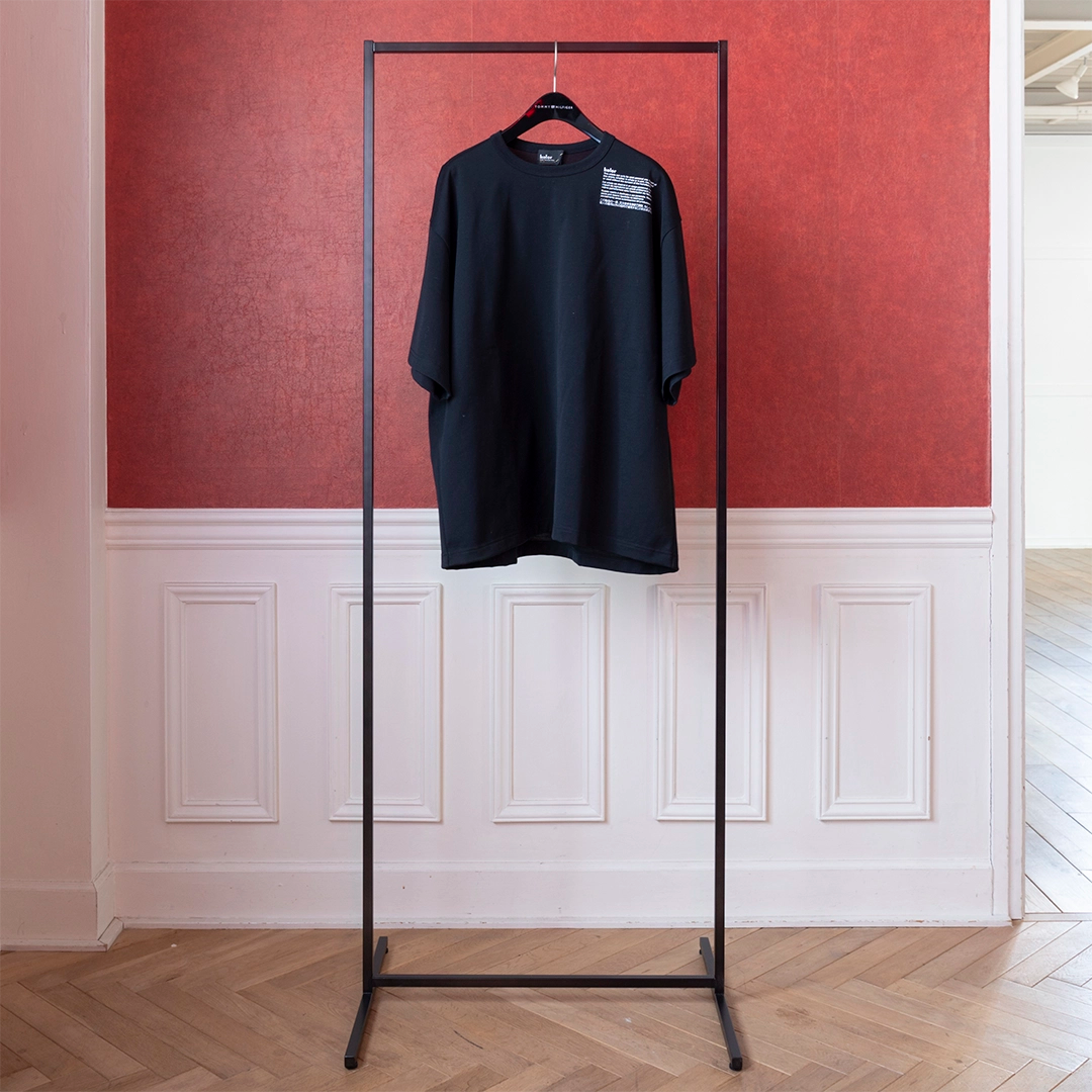 黒皮風塗装のシンプルなハンガーラック W120cm / W90cm / W60cm