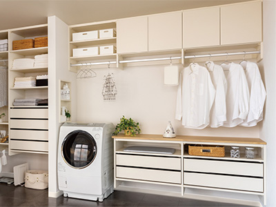 洗濯機・洗面所収納 | ランドリー可動棚 | 収納なら南海プライウッド