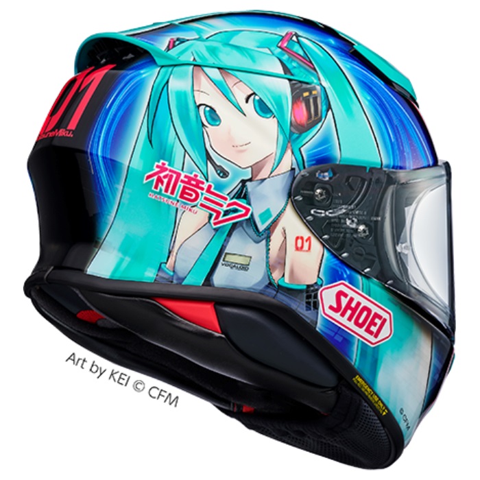 Z-8 初音ミク TC-4 GREEN/BLACK フルフェイスヘルメット｜フルフェイス