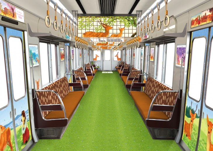 奈良の風景や鹿で装飾した電車「ならしかトレイン」が運行開始 - 12月5