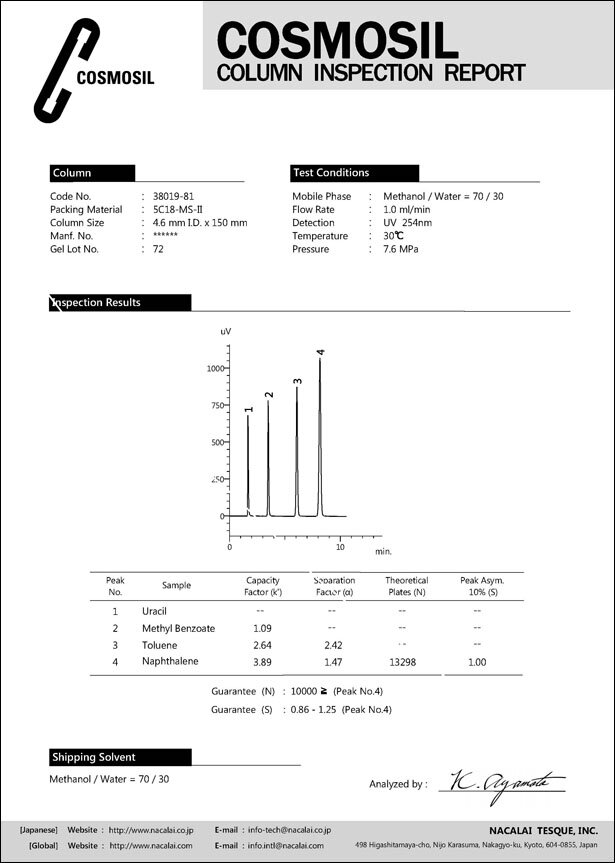 COSMOSIL について（製造・品質保証） | 製品情報 | ナカライテスク