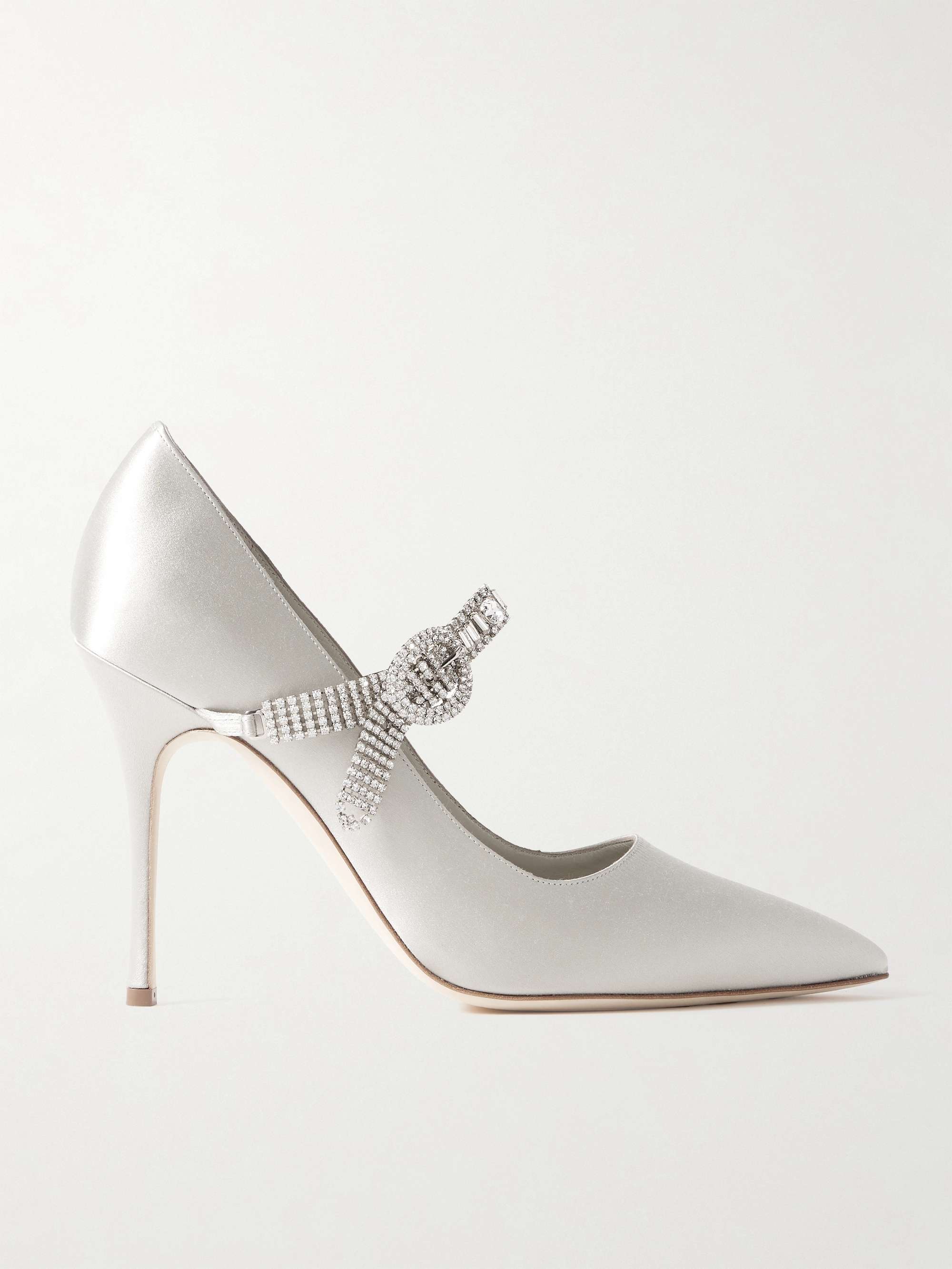 MANOLO BLAHNIK Hamedi 105 crystal-embellished satin point-toe