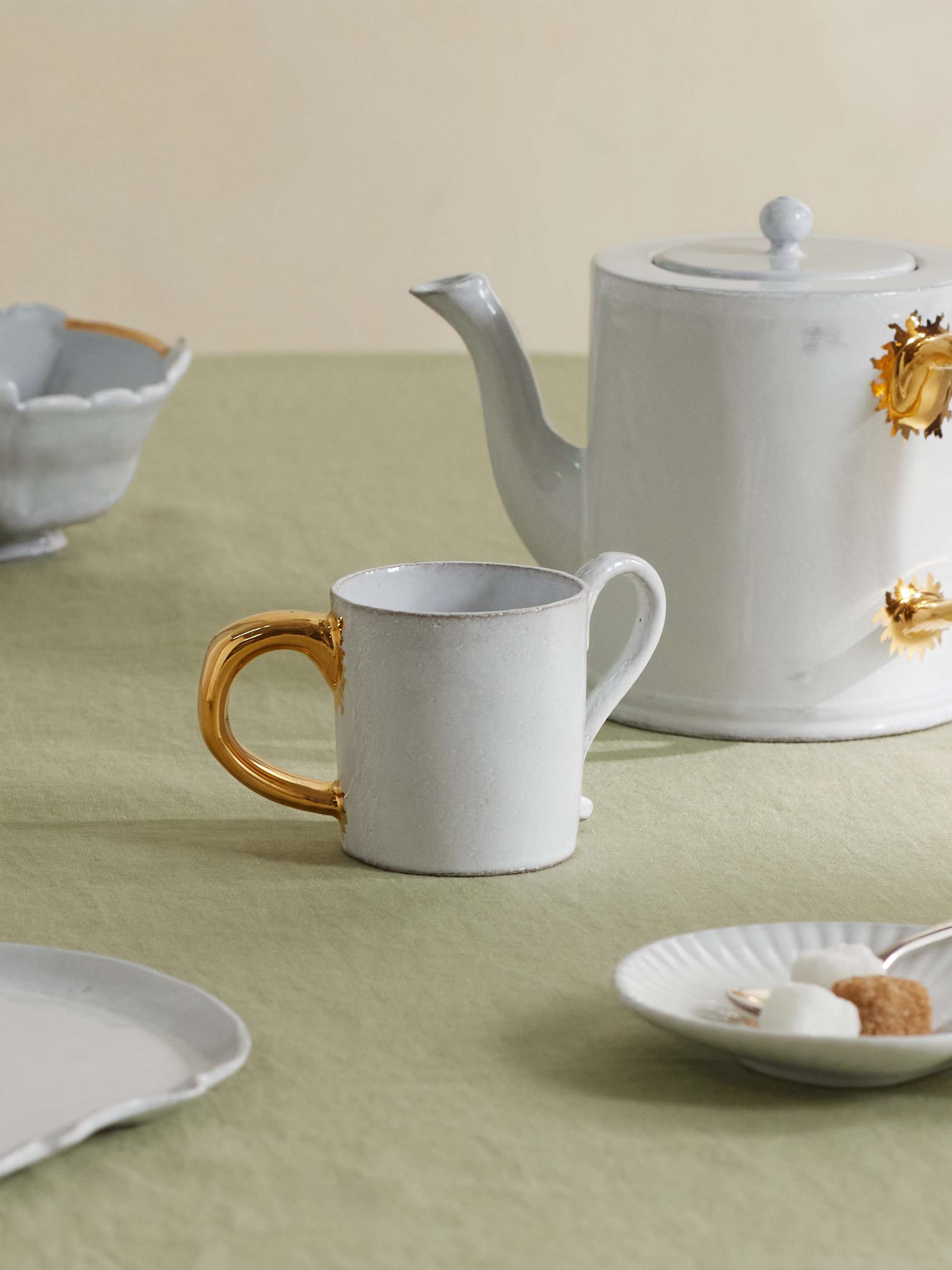 ASTIER DE VILLATTE + Sacai gold-plated ceramic coffee cup | NET-A
