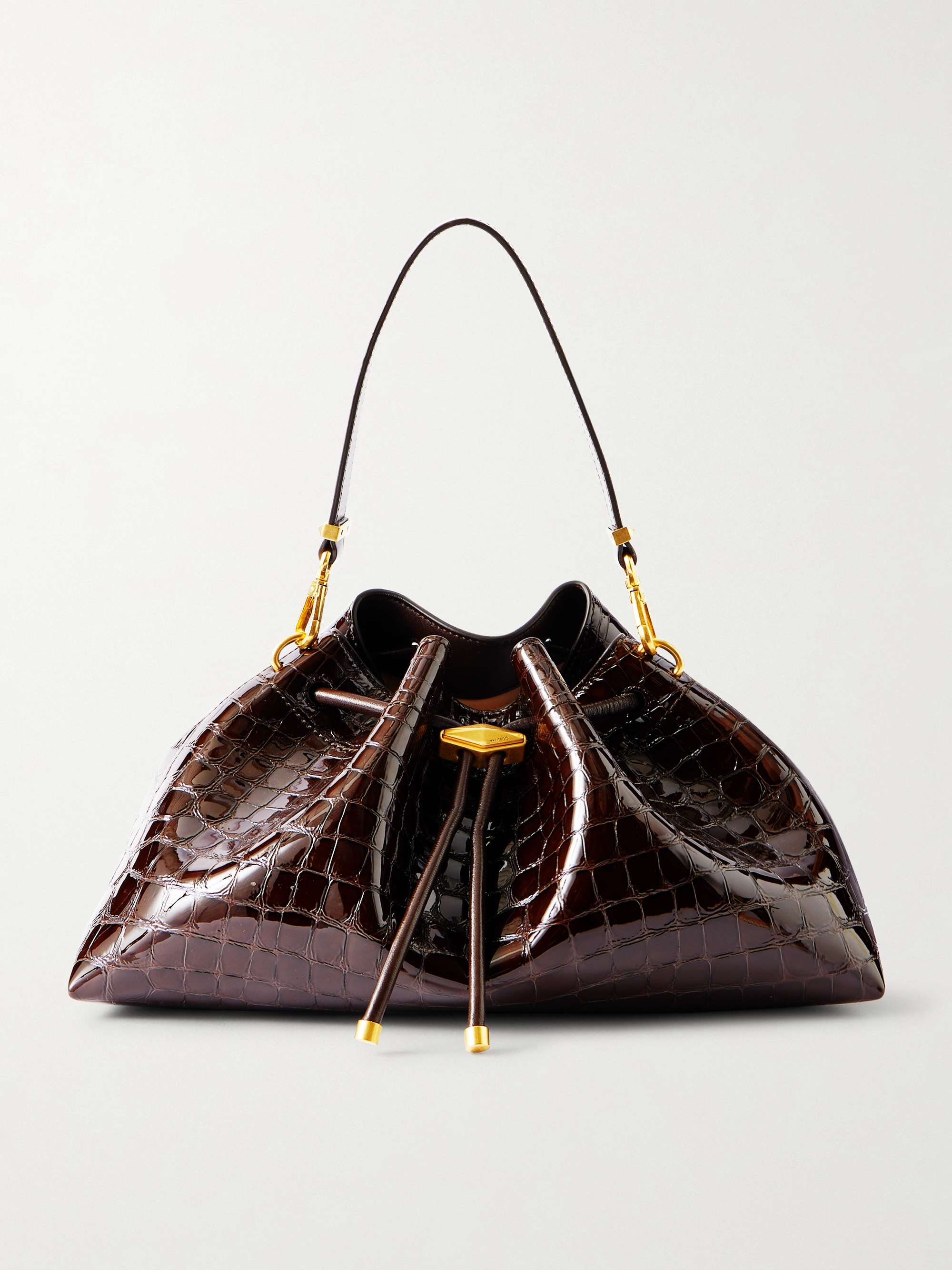 JIMMY CHOO Cinch Medium croc-effect leather shoulder bag | NET-A