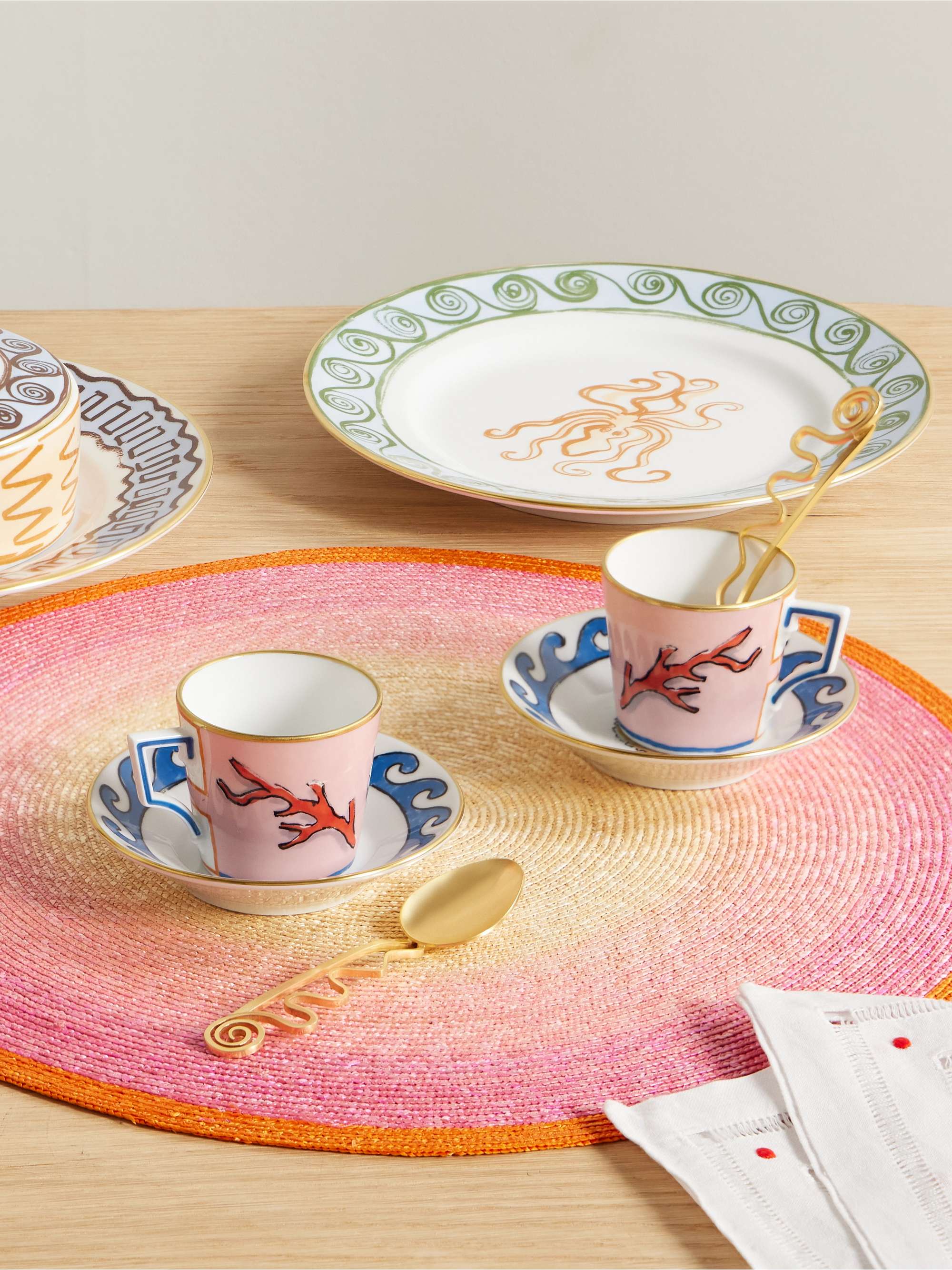 GINORI 1735 + Luke Edward Hall Il Viaggio di Nettuno set of two