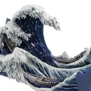 買取】ラストワン賞 神奈川沖浪裏 ポストカードスタンド付きジオラマ