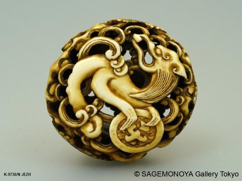 Manju,Ryusa,Kagamibuta Netsuke｜SAGEMONOYA