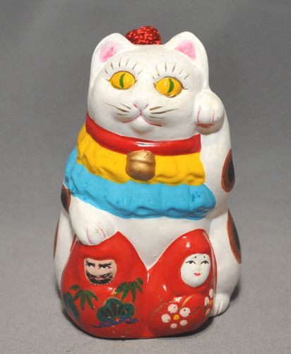 ねこれくと 招き猫 土人形 古型博多人形