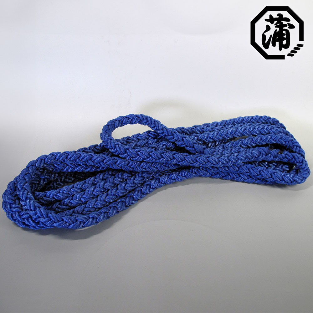 蒲印のもやいロープ 片側アイ加工 8つ打ち(クロスロープ) C2T-E 16mm