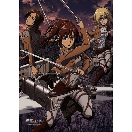 進撃の巨人 B2 タペストリー サシャ & ユミル & クリスタ グッズ - Neowing