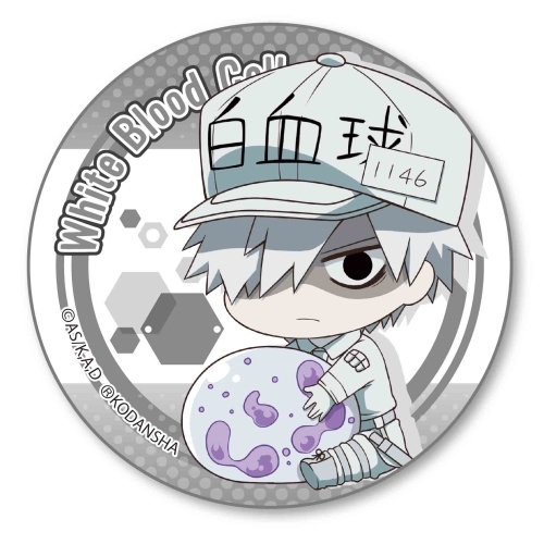 ぎゅぎゅっと 缶バッチ はたらく細胞 白血球 (好中球) グッズ - Neowing