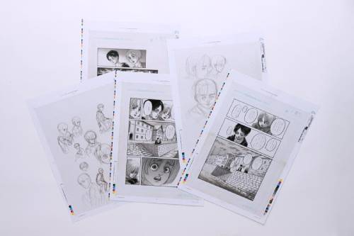 進撃の巨人 画集 FLY 豪華4大付録 (35巻小冊子/複製原稿/マフラー