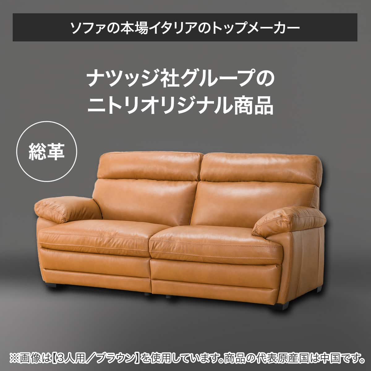 2人掛けソファ 本革タイプ (Z278KD BR) | ニトリネット【公式】 家具