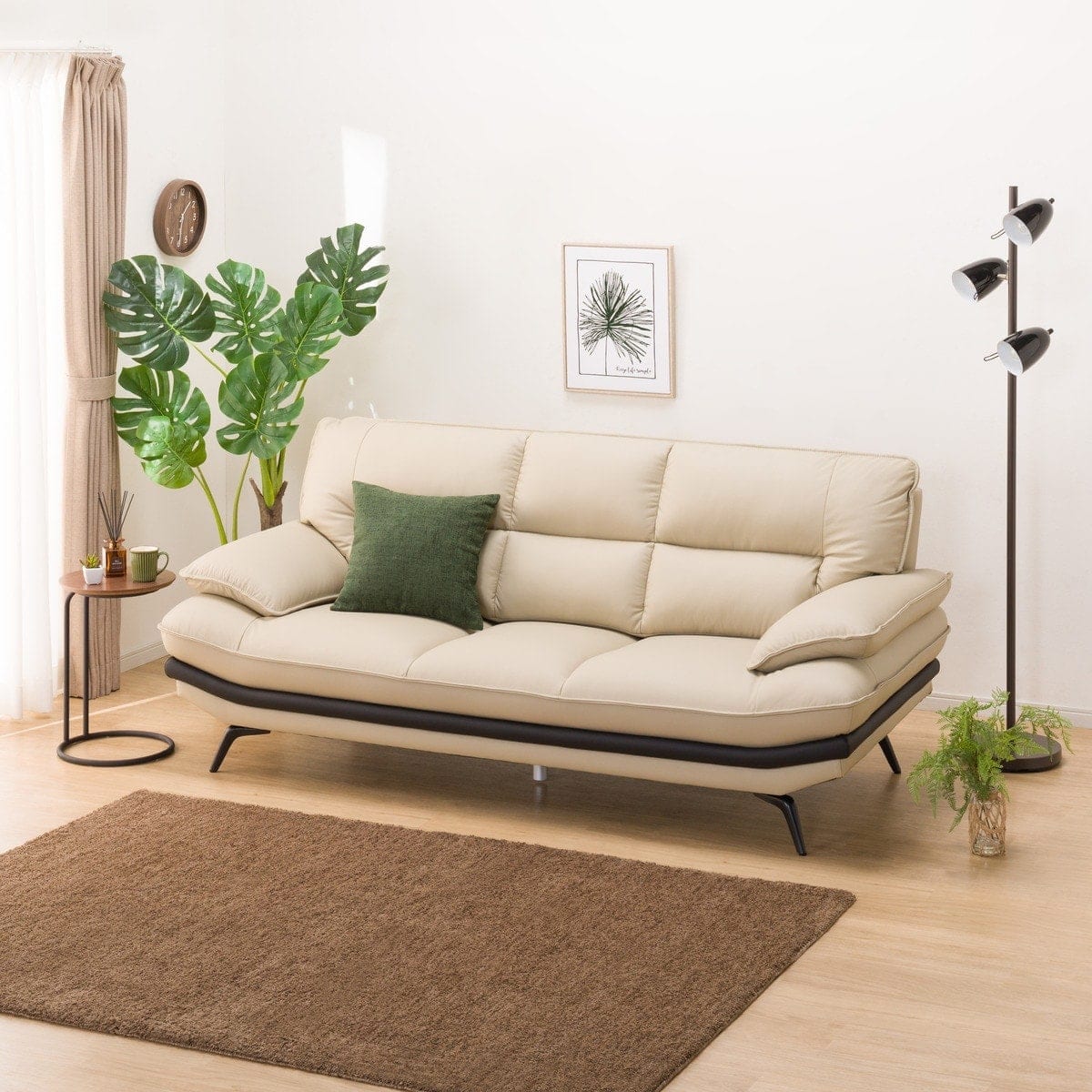 3人掛けソファ 本革(一部合成皮革)タイプ (ロゾKD BE) | ニトリネット