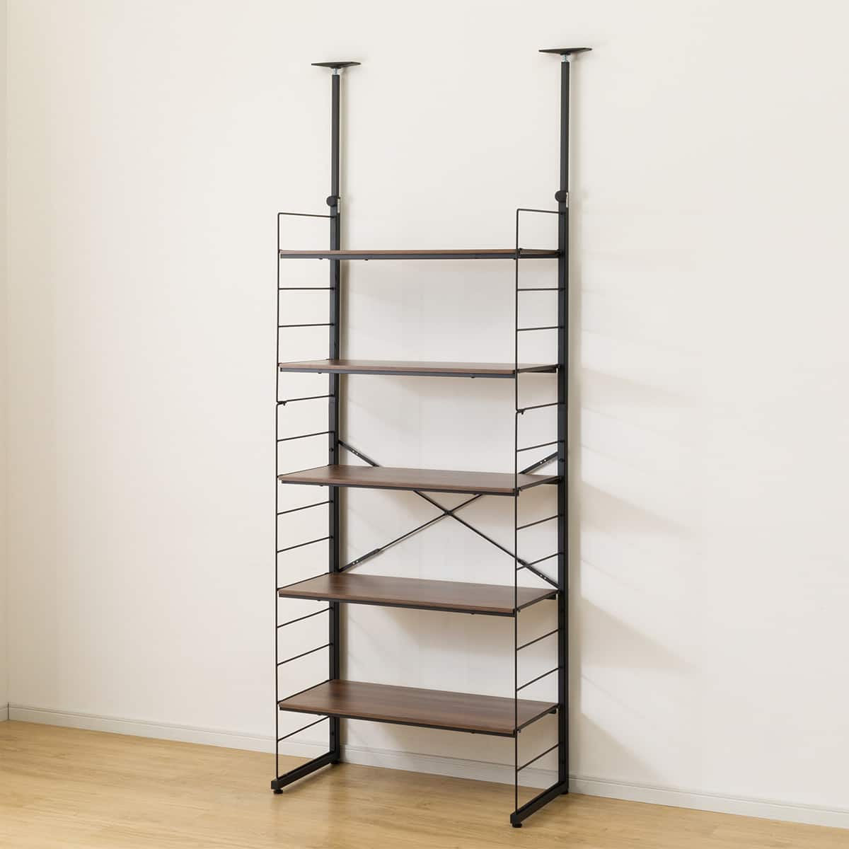 突っ張り壁面収納 Nポルダディープ2 (幅80cm NP01ミドルブラウン