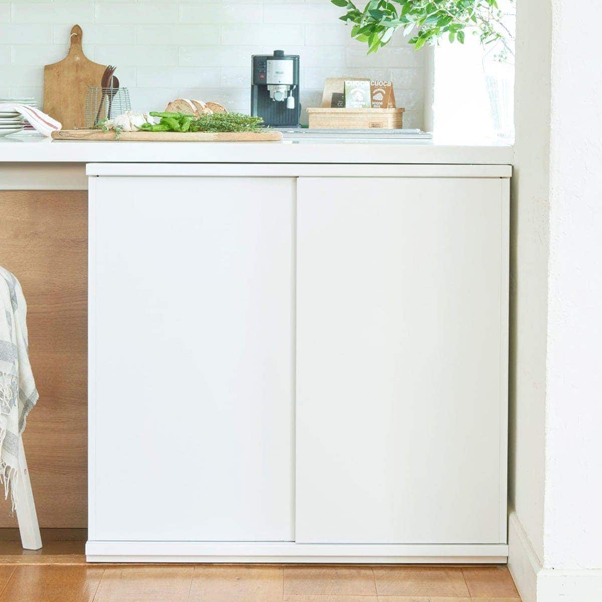 カウンター下収納 引戸タイプ (PTS 幅90cm WH) | ニトリネット【公式