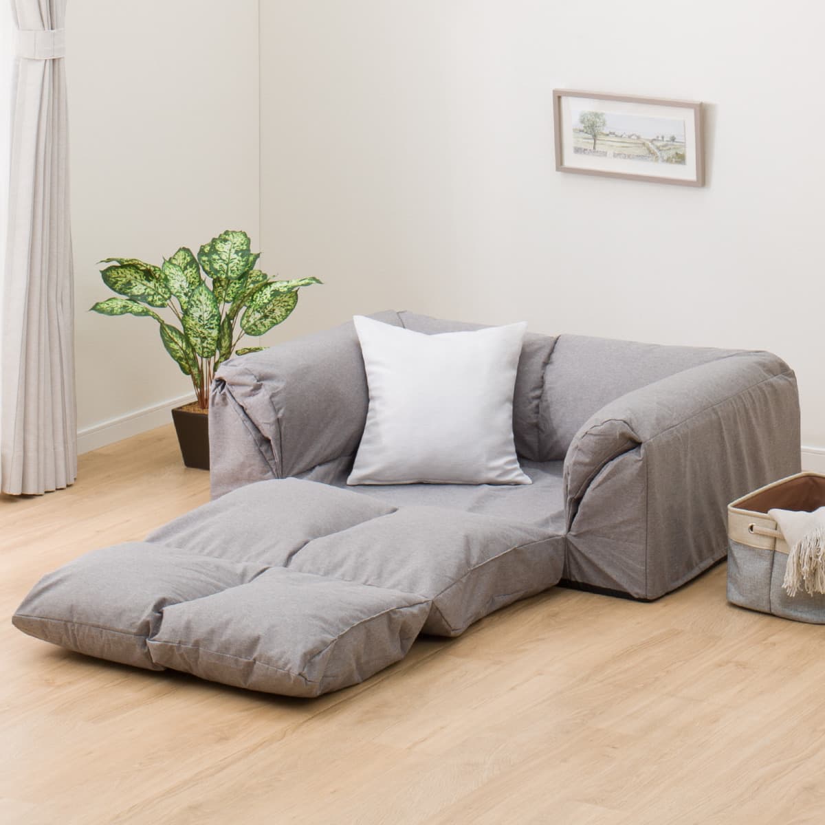 2WAYソファベッド 布張りタイプ (GY) | ニトリネット【公式】 家具