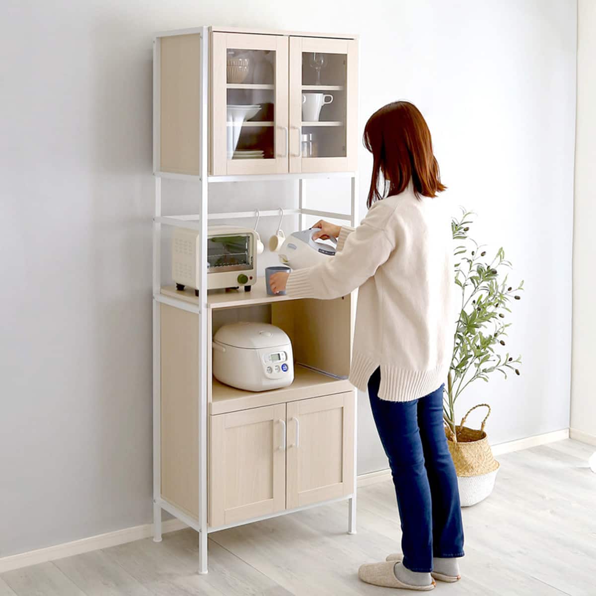 ナチュラルテイストのスリム食器棚 (WW) | ニトリネット【公式】 家具