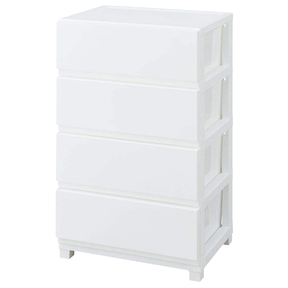 工具不要で組み立て簡単ワイドチェスト デコニーCV2(4段 ホワイト