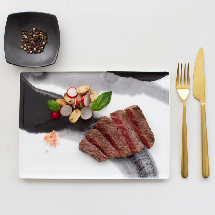 nikko食器｜コシノヒロコ｜浄 JYO 26.5cm長角皿｜墨の瞬｜ニッコー公式