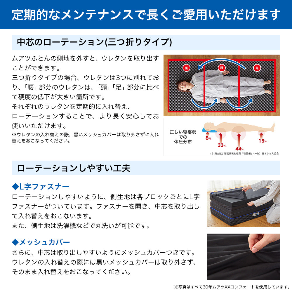 30年ムアツX 折りたたみマットレス《MuAtsu》 | 西川ストア公式本店