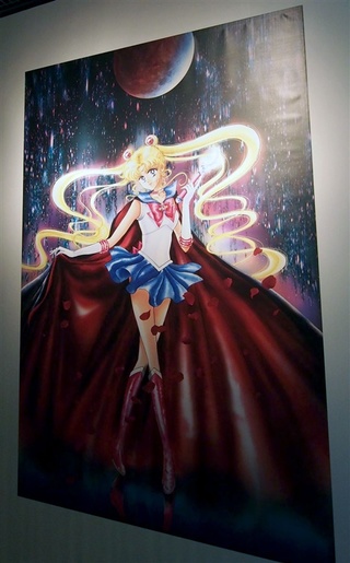 月野うさぎが変身したセーラームーンの描き下ろし原画。会場の
