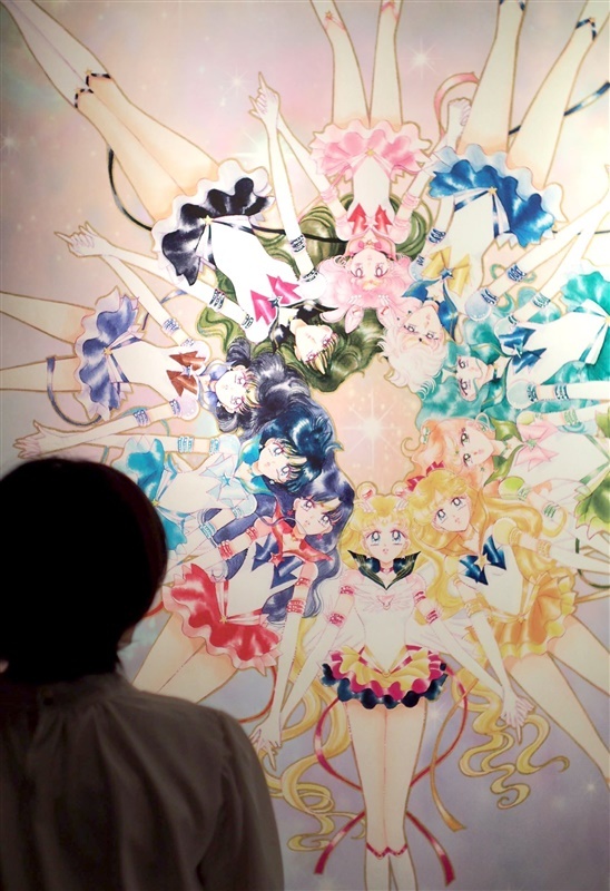 月野うさぎが変身したセーラームーンの描き下ろし原画。会場の