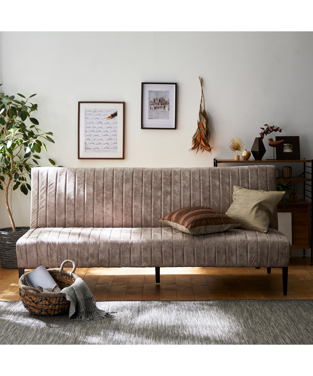 2.5人掛け]ソファベッド｜2WAY リクライニング ファブリックレザー 革