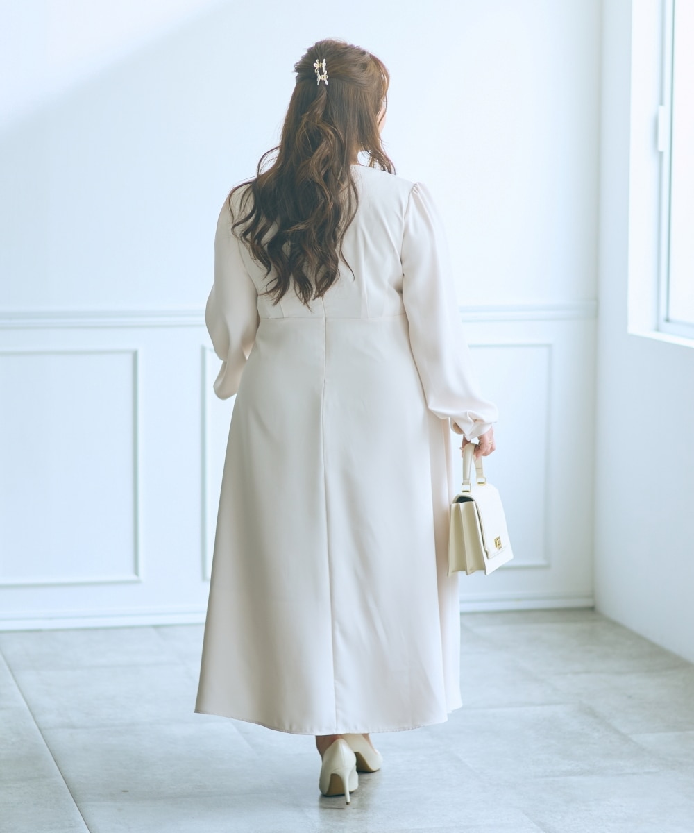 大きいサイズ＞【らめちゃんコラボ】カシュクールデザインワンピース