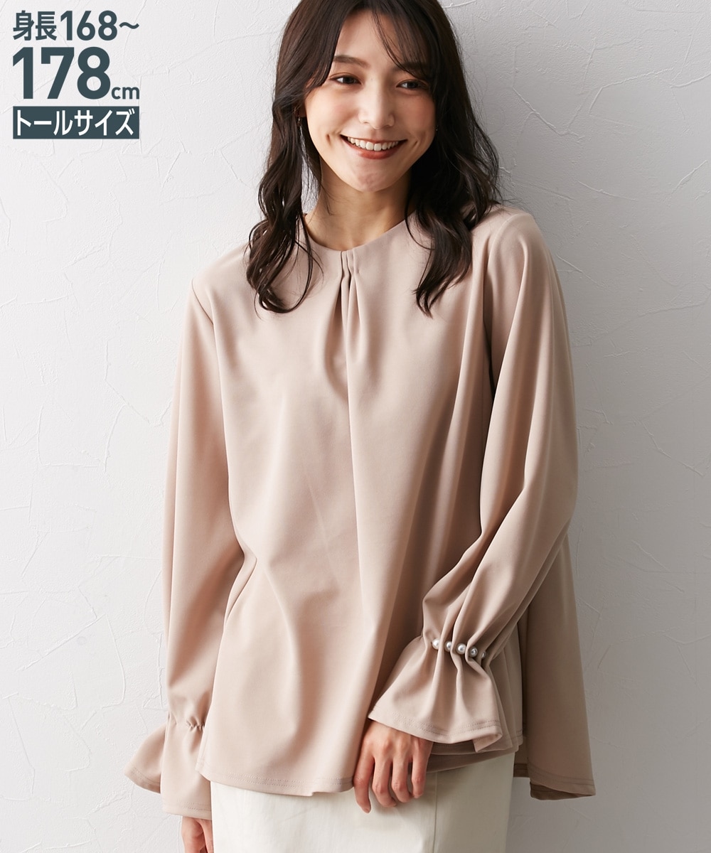 高身長 袖タックカットジョーゼットブラウス（トールサイズ） 通販