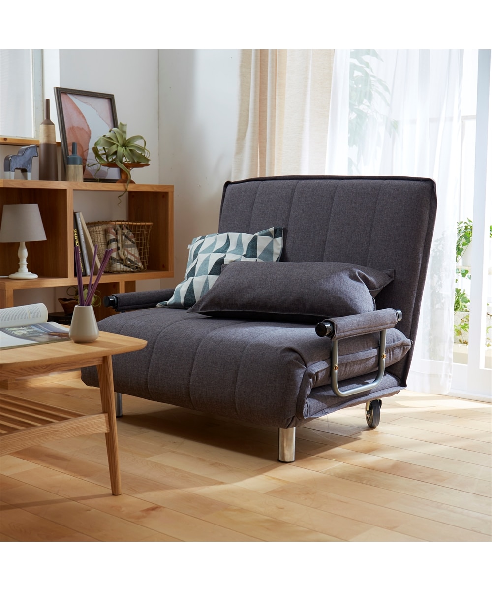 1人掛け]ソファベッド｜3WAY 14段階リクライニング キャスター付き