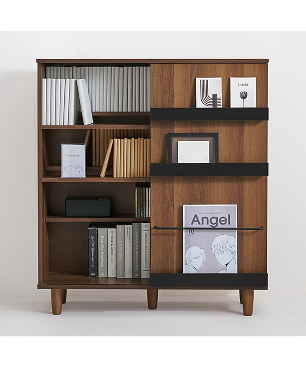 見せると隠すを両立できる片面スライド扉付きディスプレイラック 通販