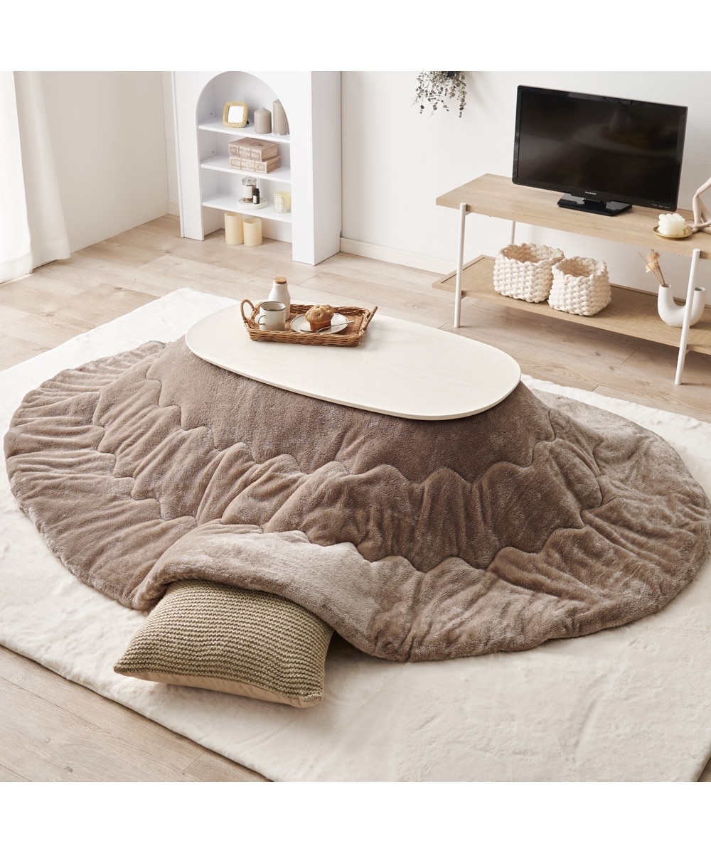 リビングテーブルとしてもピッタリな楕円こたつテーブル＋掛布団セット